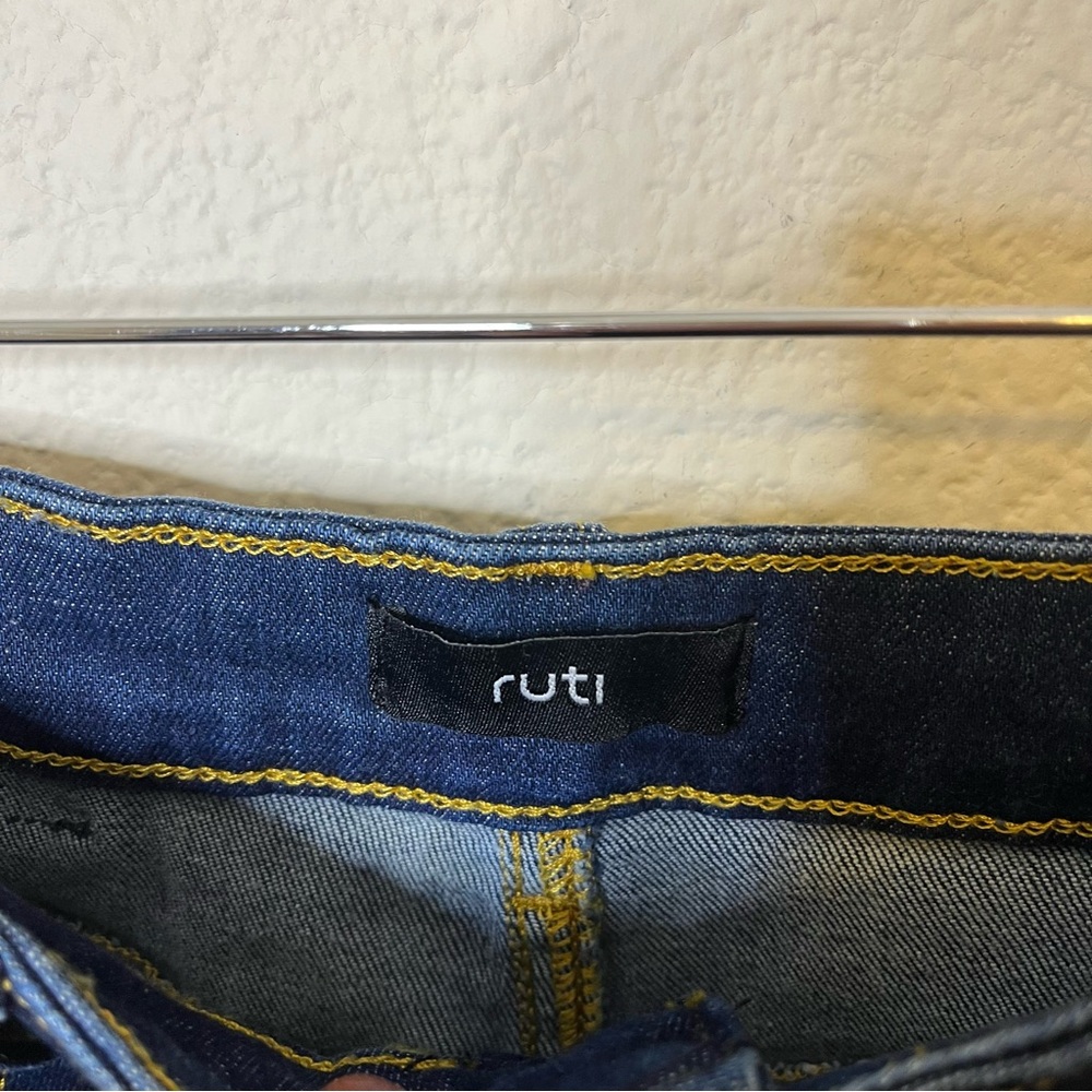 RUTI Women’s Two-Tone Dark Blue Jeans with Black Side Panel - Picture 7 of 12